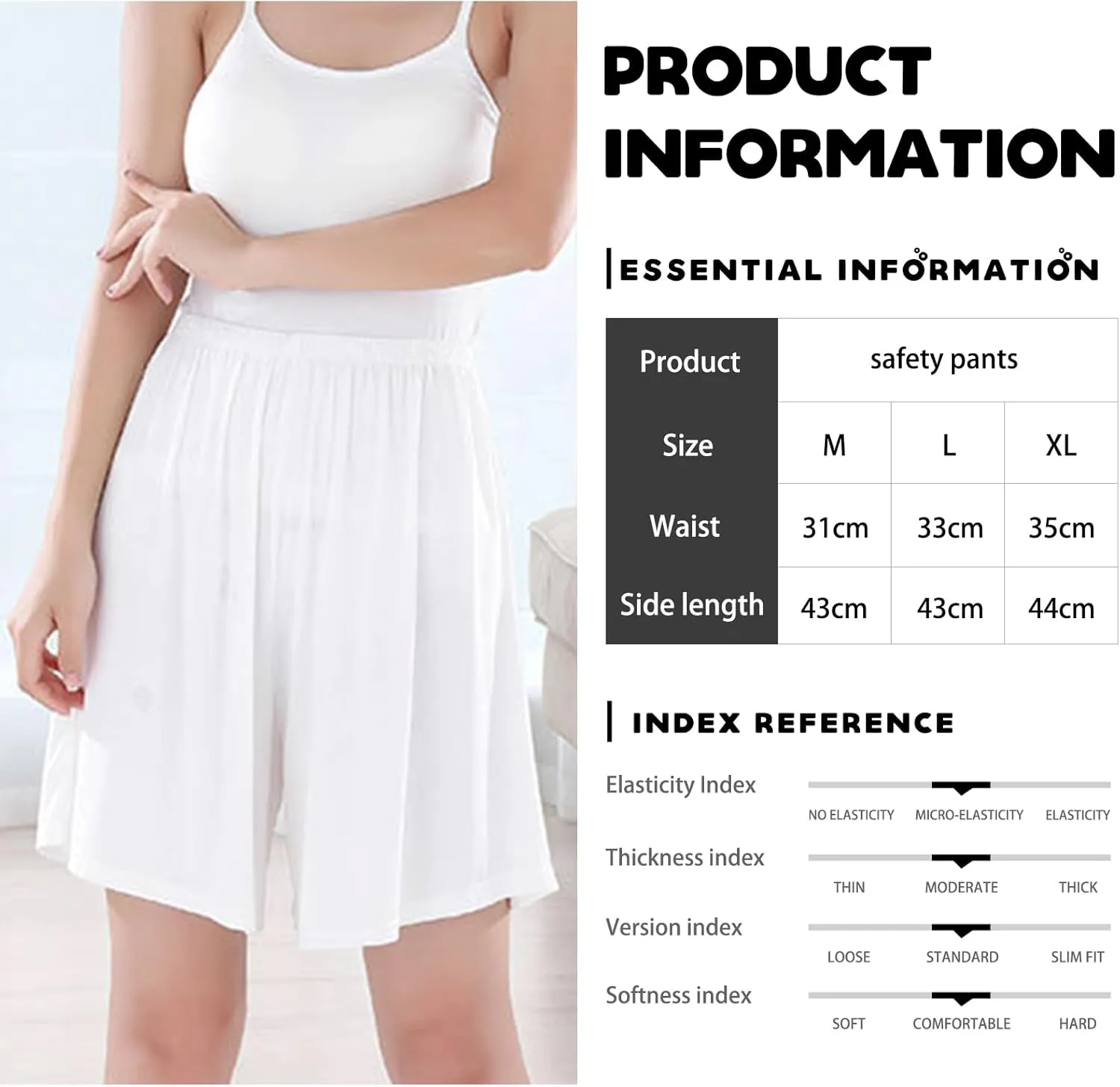 3 Pack Women's Half Slip Shorts for Under Dresses Pettipants Half Slip Culotte Shorts Split Skirt