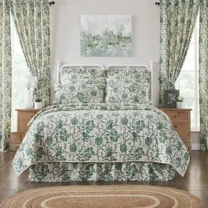 Dorset Green Floral Quilted Coverlet Bundle