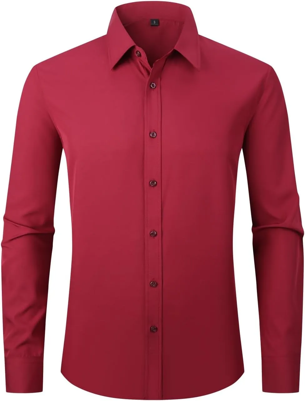 Dress Shirts for Men's Long Sleeve Button Down Shirt Slim Fit Business Formal Stretch Shirt