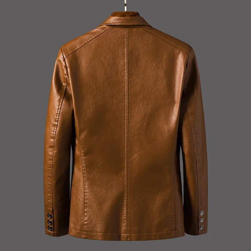 FASHION SLIM FIT  MEN'S FLYING SUIT LEATHER JACKET