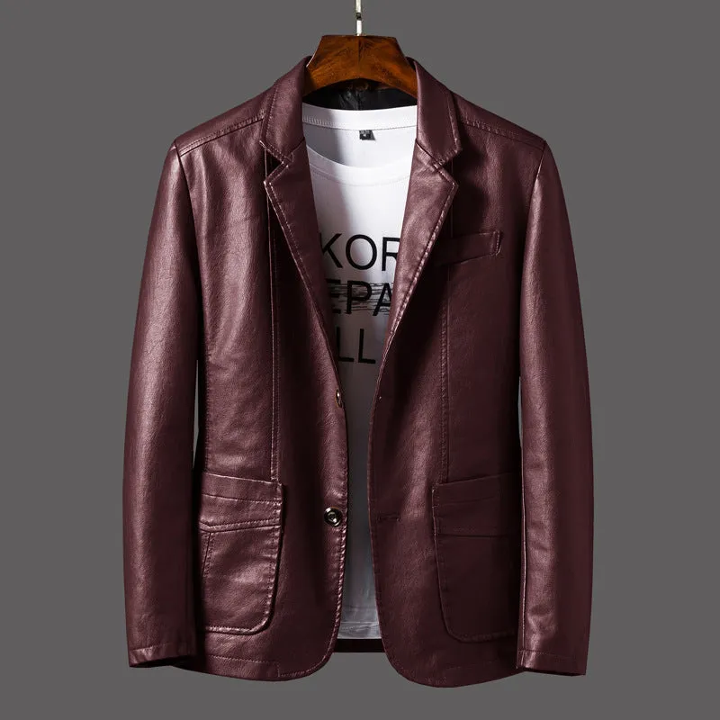 FASHION SLIM FIT  MEN'S FLYING SUIT LEATHER JACKET