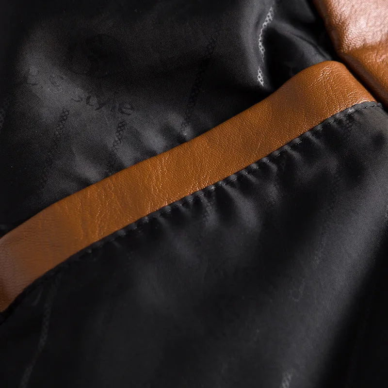 FASHION SLIM FIT  MEN'S FLYING SUIT LEATHER JACKET