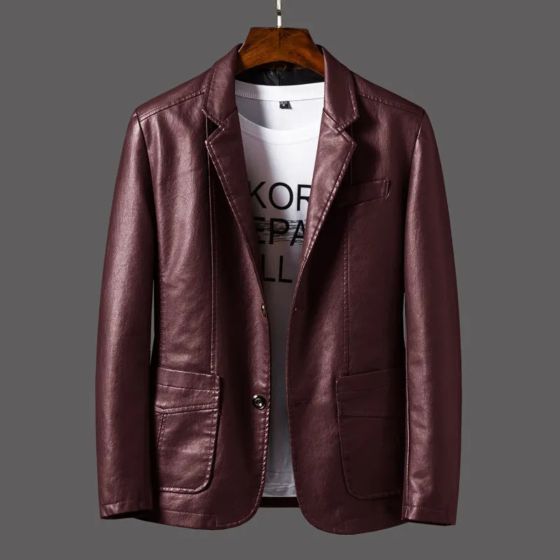 FASHION SLIM FIT  MEN'S FLYING SUIT LEATHER JACKET