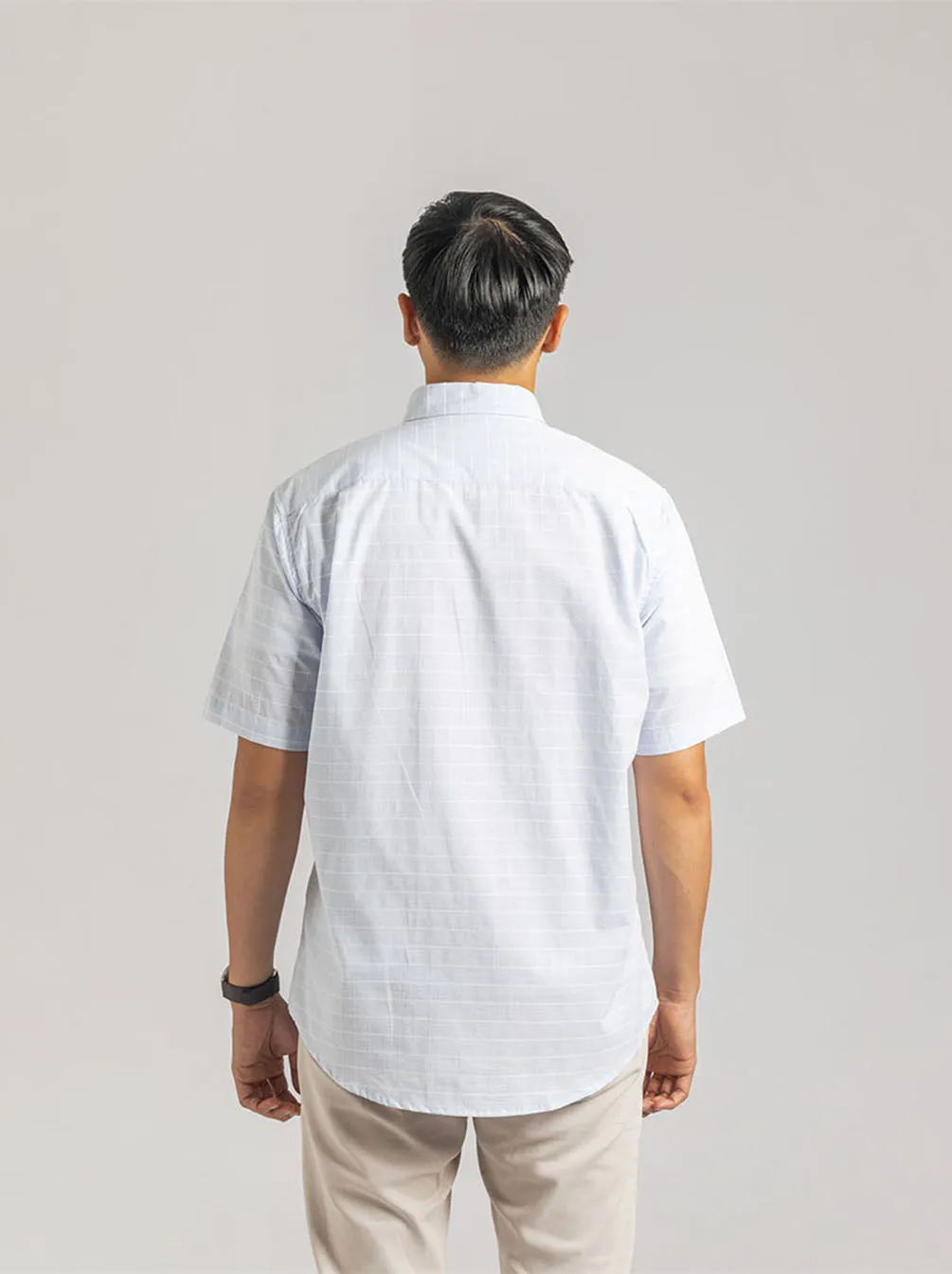 GALEN SHORT SLEEVE SHIRT LIGHT BLUE SQUARE