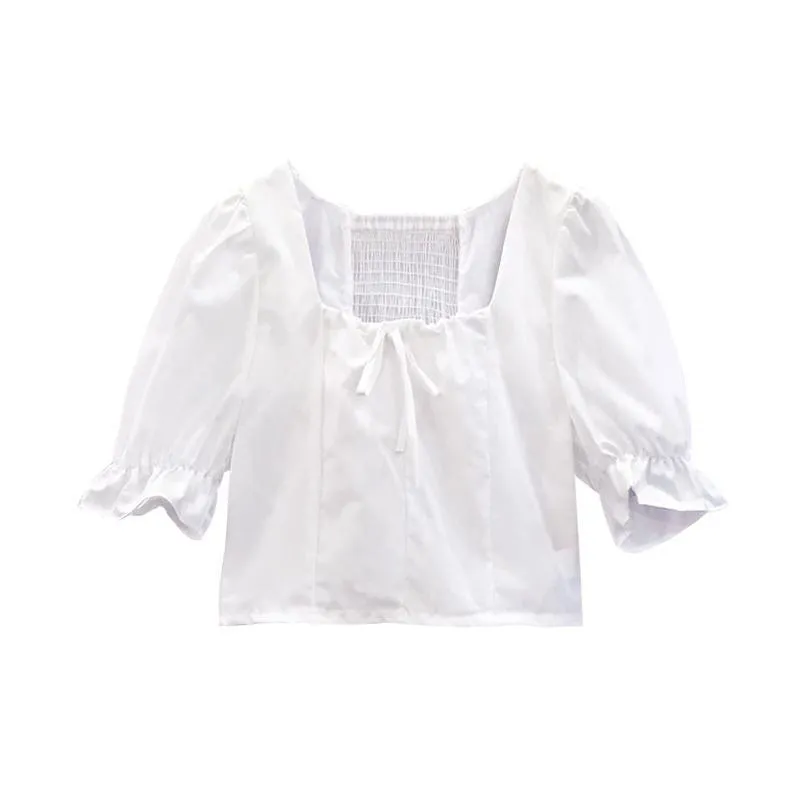 Kawai Square Collar Flare Sleeved Shirt
