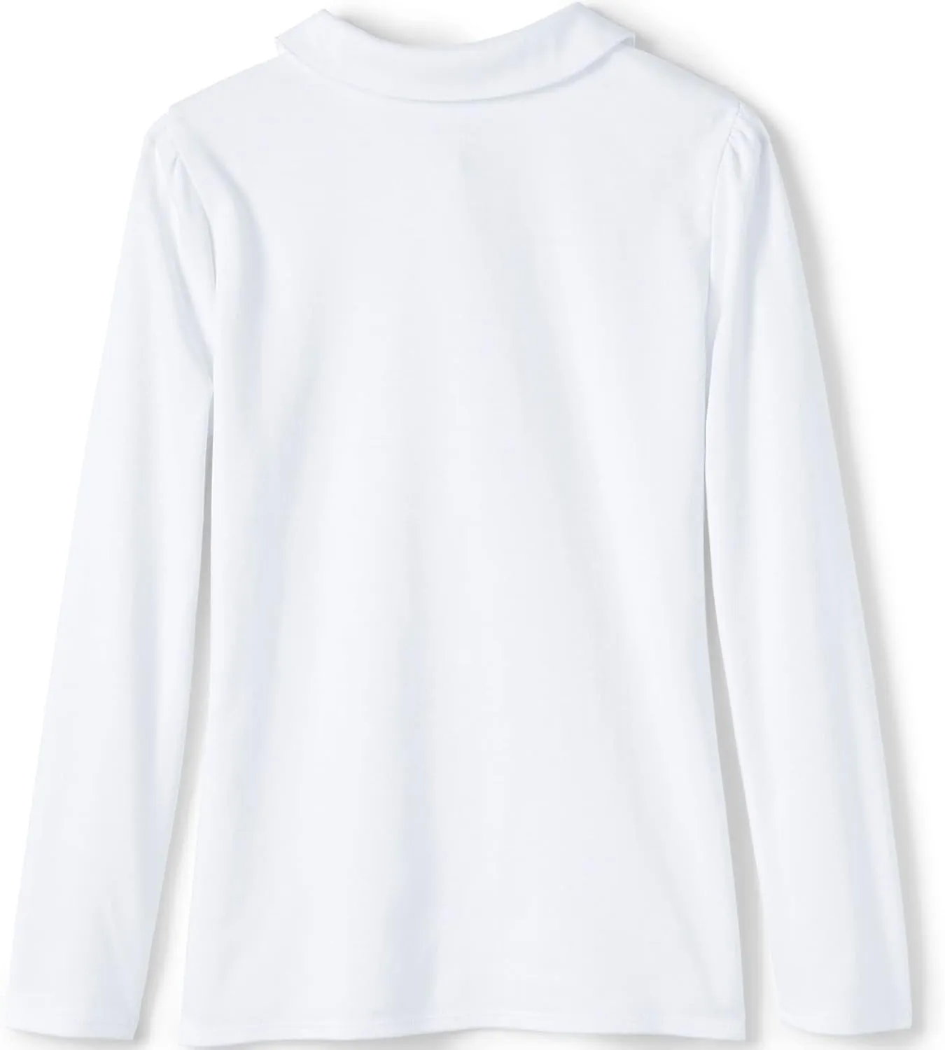 Lands' End Girls Long Sleeve Peter Pan Collar Polo Shirt