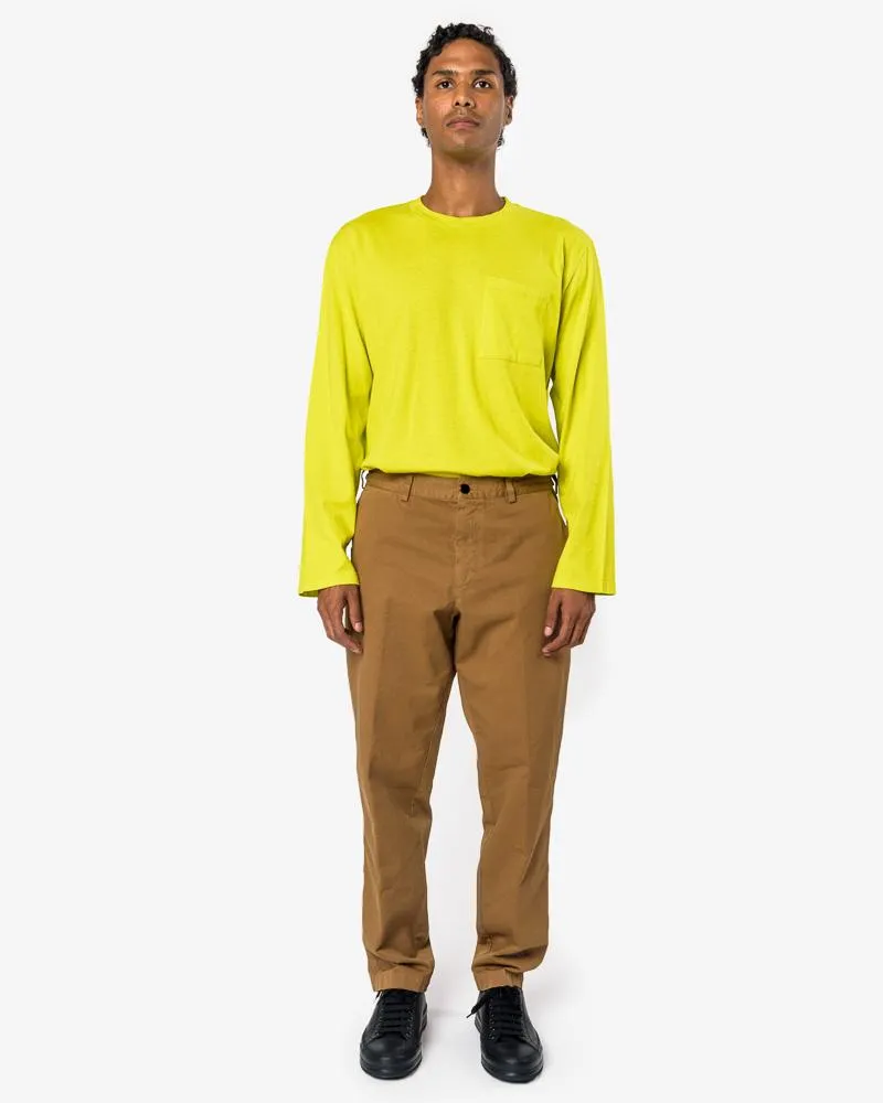 L/S Box Jersey Tee in Citron Army