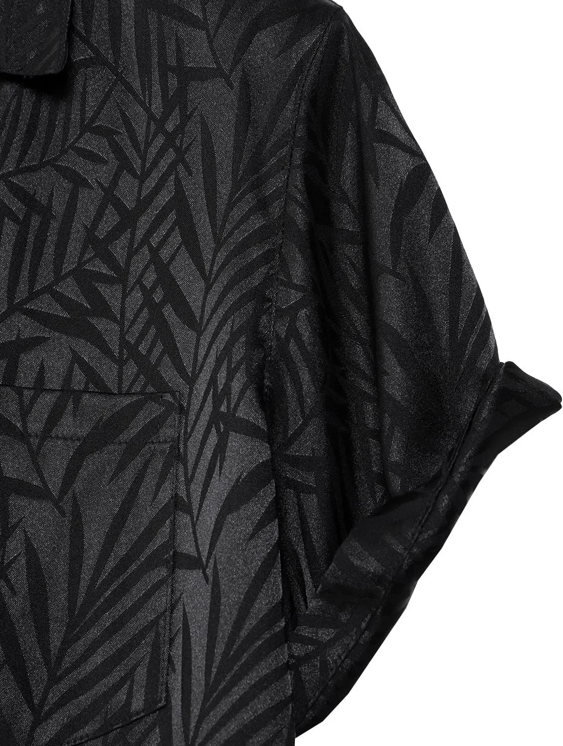 Mens Shiny Satin Silk-Like Designer Shirt Summer Regular Fit Short Sleeve Button Up Floral Shirt with Pocket