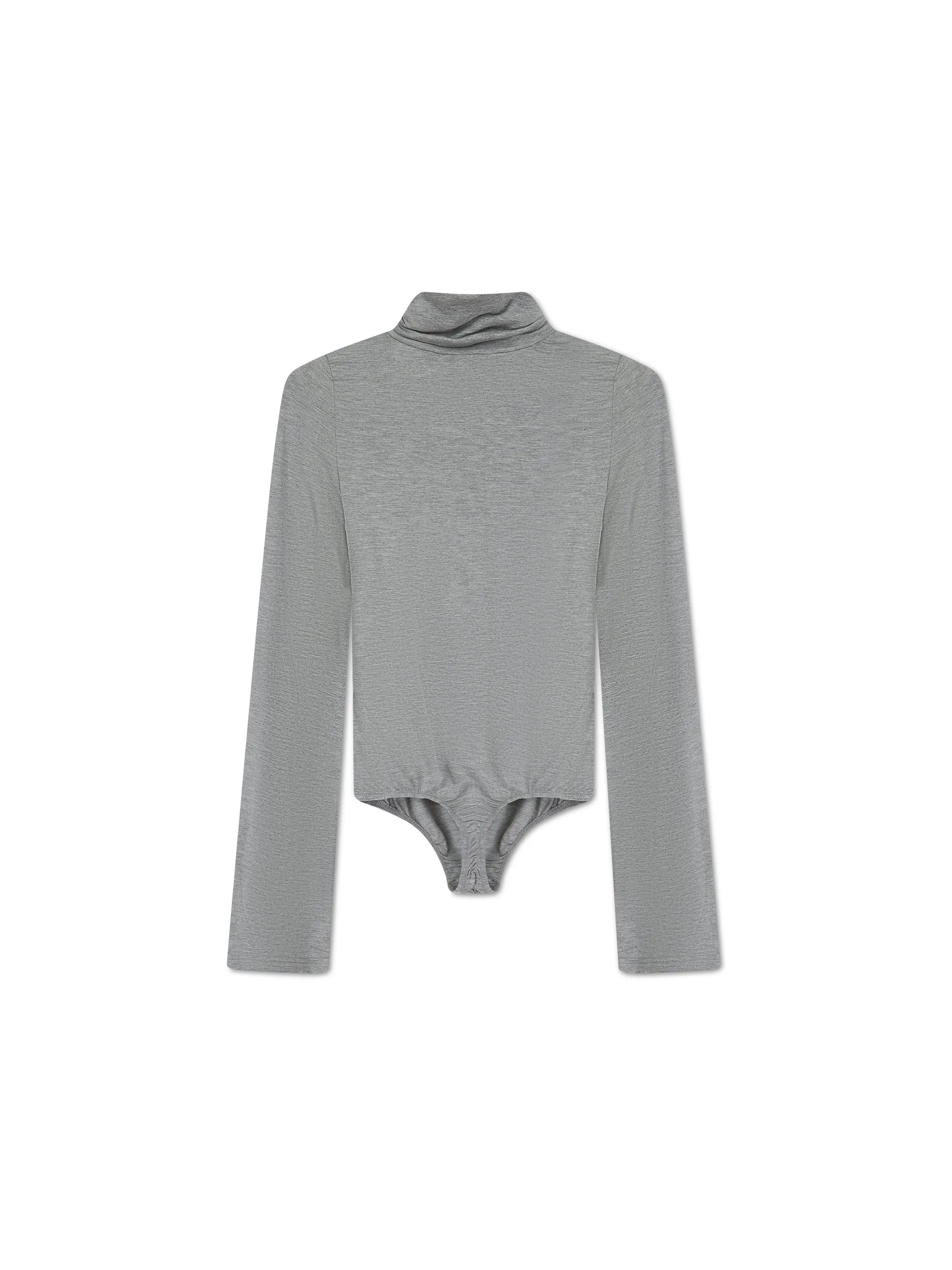 'RHODE' ROLL NECK BODYSUIT WITH FLARED SLEEVES GREY