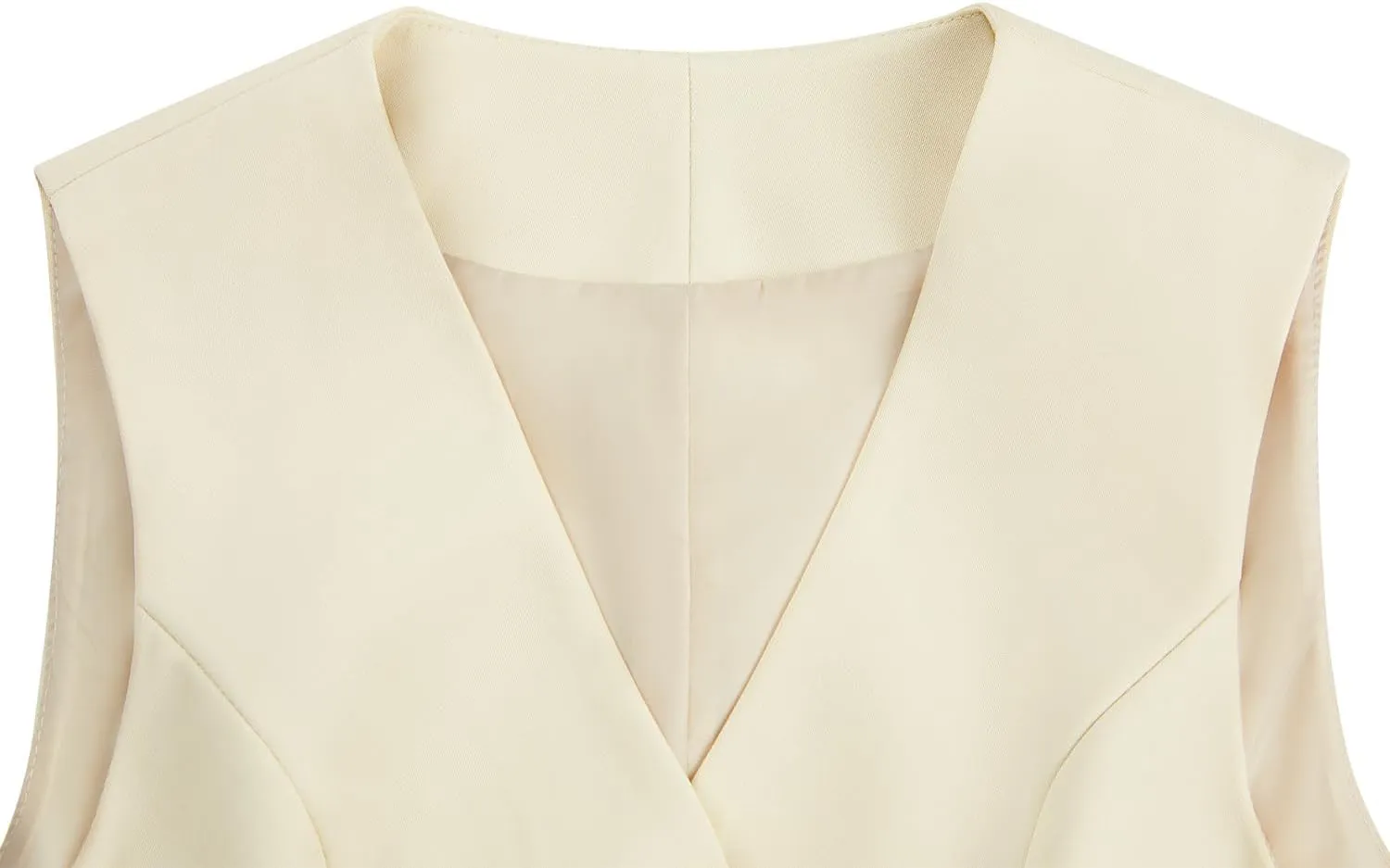 V VOCNI Women's Fully Lined 4 Button V-Neck Economy Dressy Suit Vest Waistcoat