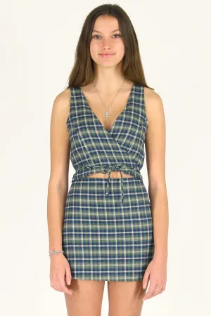 Wrap Top and Skirt - Flannel Green Plaid